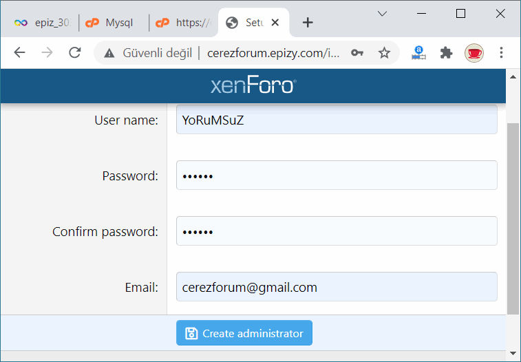 Ücretsiz forum sitesi XenForo kurmak