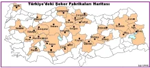 Türkiye'de Şeker Fabrikaları - Harita