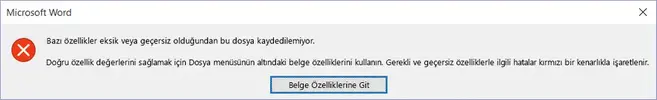 Belge özelliklerine git