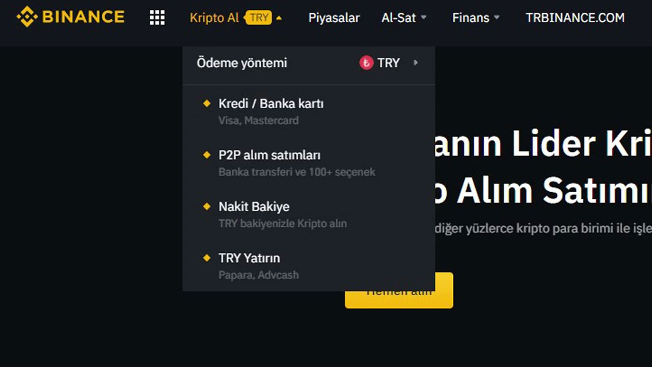 binance para yükleme