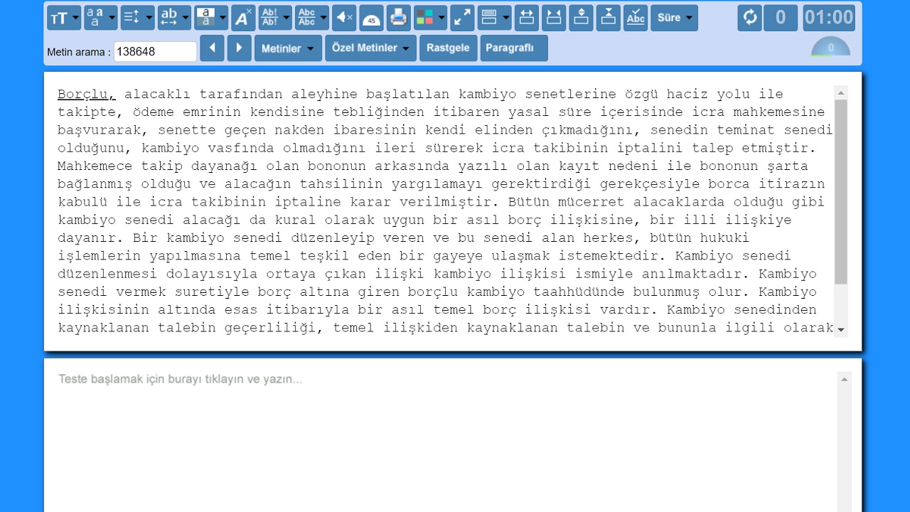 türk eğitim klavye hız testi